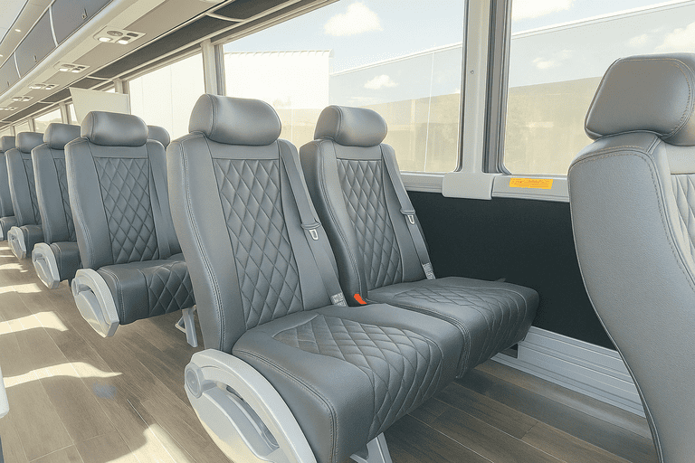 interior of Coach Bus San Diego charter bus